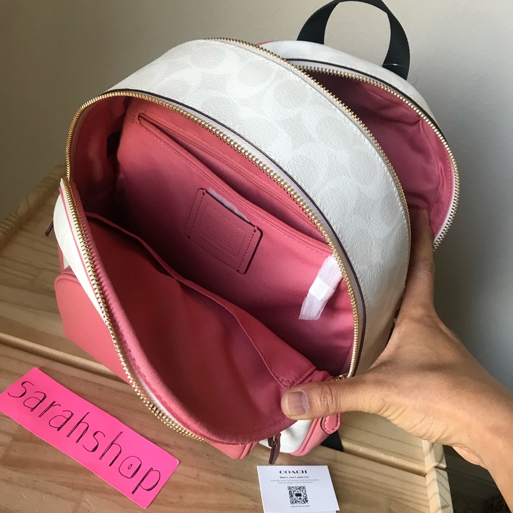 Coach White and Pink Backpack - Picture 11 of 13